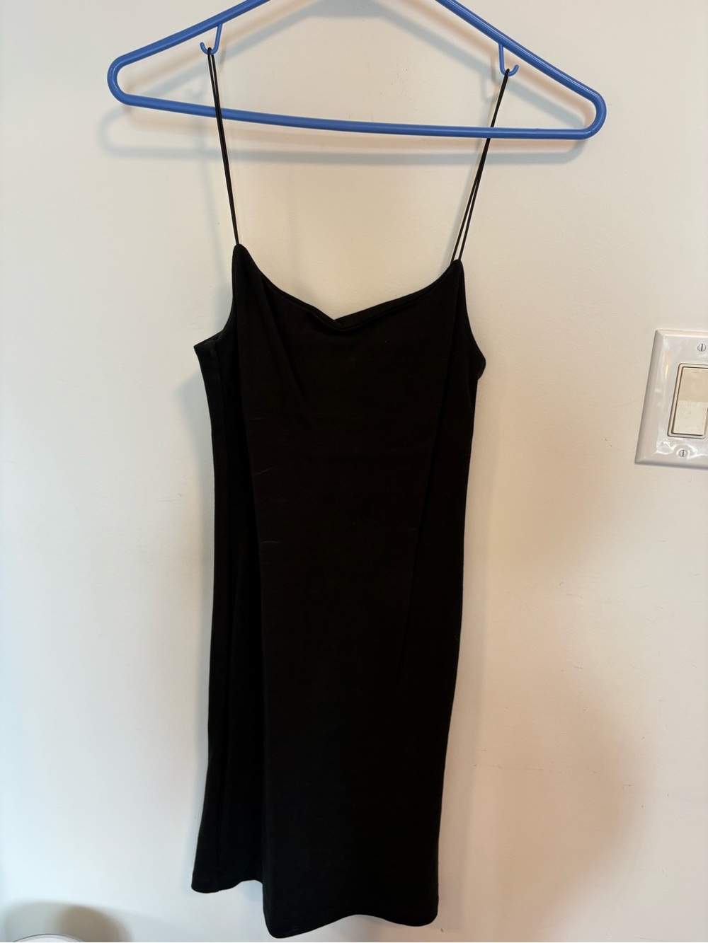 Zara Black Midi Slip Dress with Thin Straps